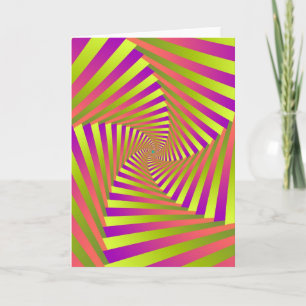 Tarjeta de felicitación espiral psicodélica de