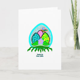 Tarjeta de felicitación estándar de huevos de Pasc