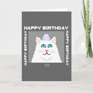Tarjeta de felicitación estándar para gatos blanco