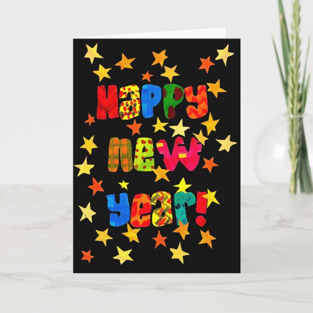 Tarjeta de felicitación estelar de Año Nuevo (Anverso)