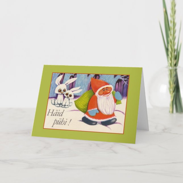 Tarjeta de felicitación estonia retra del navidad (Anverso)