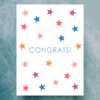 Tarjeta de Felicitación Estrellas Coloridas en Bla