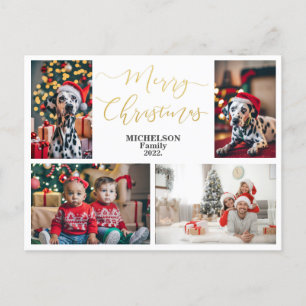 Tarjeta de felicitación familiar de 4 Navidades de