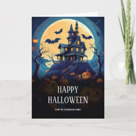 Tarjeta de Felicitación Familiar de Casa Embrujada