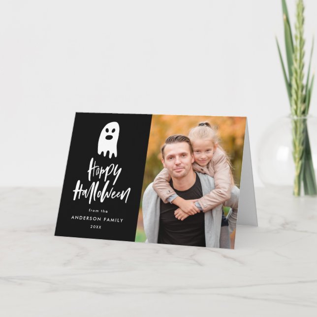 Tarjeta de felicitación fantasmagórica de la foto (Anverso)