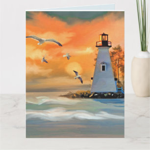 Tarjeta de felicitación FATHER'S LIGHTHOUSE SEASID