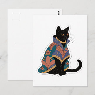 Tarjeta de Felicitación Felina Botánica de Tonos P