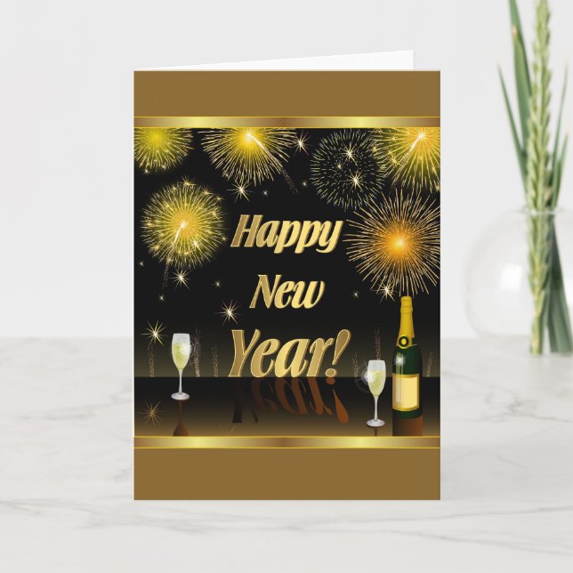 Tarjeta de felicitación Feliz Año Nuevo (Anverso)