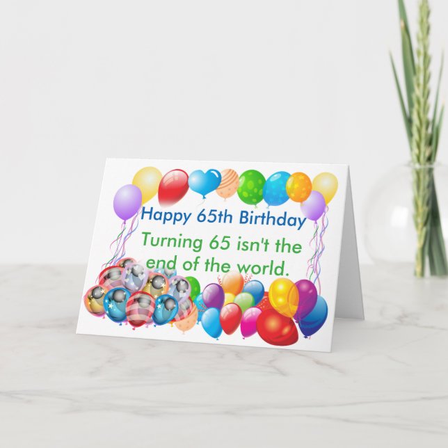 Tarjeta de felicitación feliz de 65 cumpleaños (Anverso)