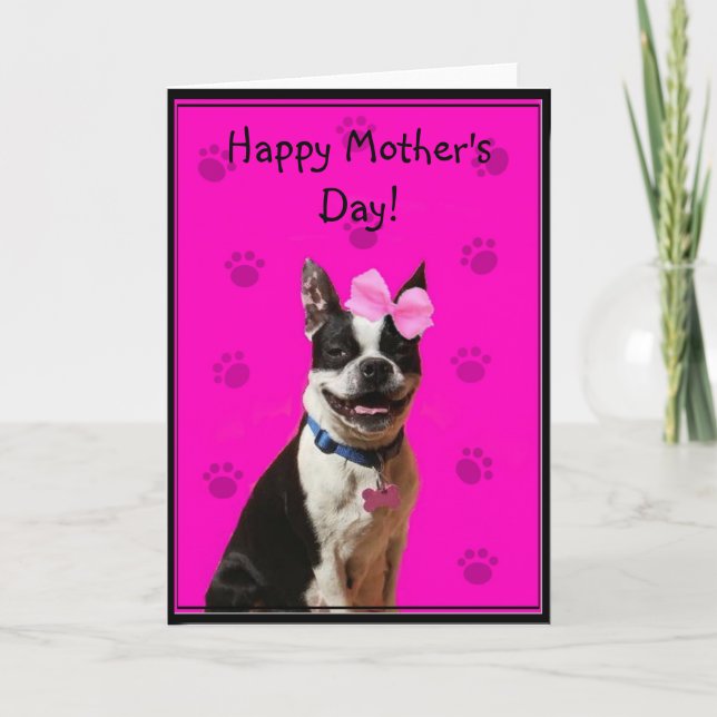 Tarjeta de felicitación feliz de Boston Terrier (Anverso)