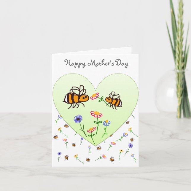 Tarjeta de felicitación feliz de BuzzAboutBees del (Anverso)