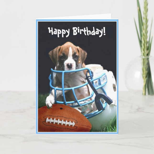Tarjeta de felicitación feliz de cumpleaños Boxer (Anverso)