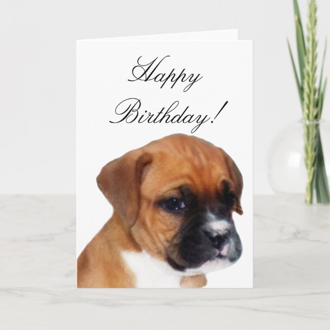 Tarjeta de felicitación feliz de cumpleaños Boxer (Anverso)