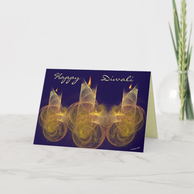 Tarjeta de felicitación feliz de Diwali (Anverso)