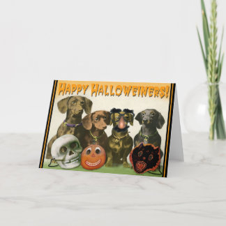 Tarjeta de felicitación feliz de Halloweiners