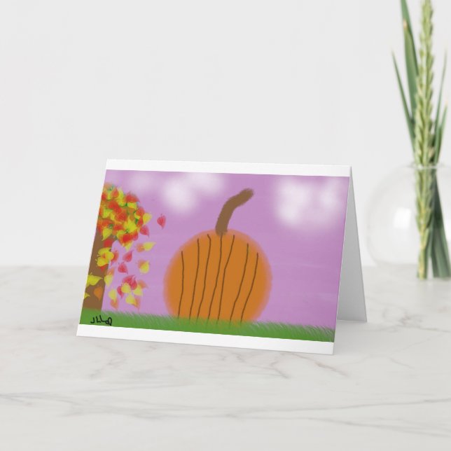 Tarjeta de felicitación feliz de la caída (Anverso)