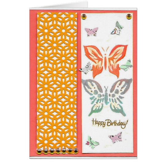 Tarjeta de felicitación feliz de las mariposas