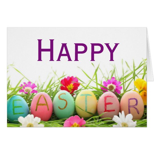 Tarjeta de felicitación feliz de los huevos de