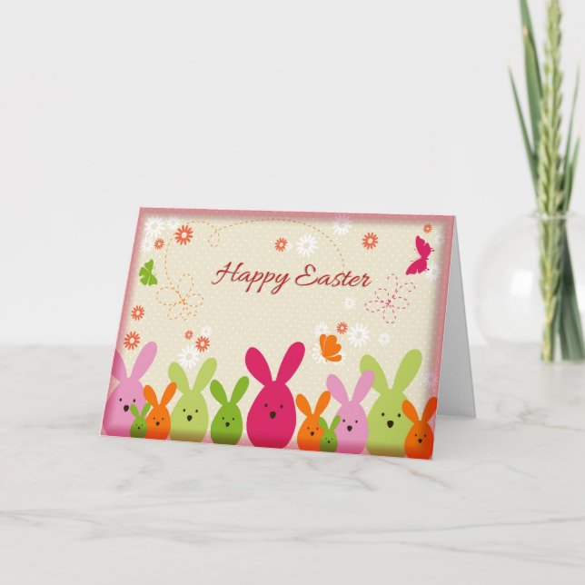 Tarjeta de felicitación feliz de Pascua (Anverso)