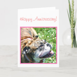 Tarjeta de felicitación feliz del bulldog del