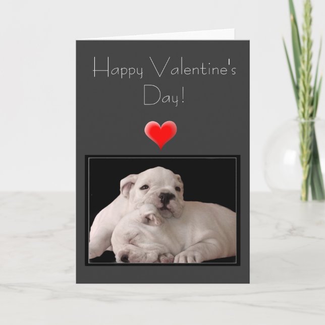 Tarjeta de felicitación feliz del bulldog del el (Anverso)