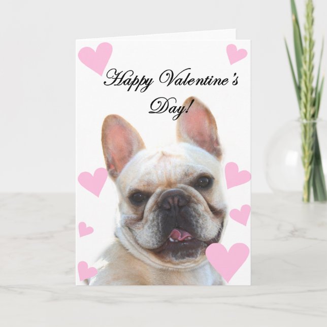 Tarjeta de felicitación feliz del bulldog francés (Anverso)
