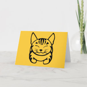Tarjeta de felicitación feliz del gato (negro en