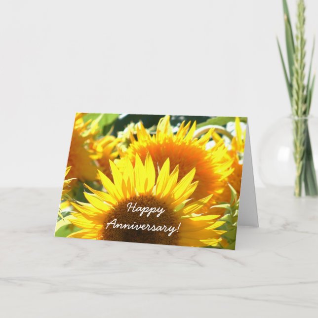 Tarjeta de felicitación feliz del girasol del (Anverso)