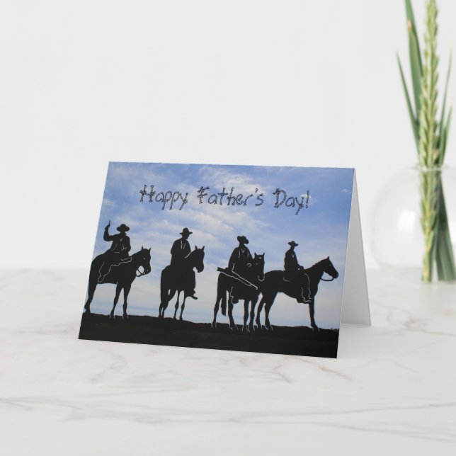 Tarjeta de felicitación feliz del vaquero del día (Anverso)