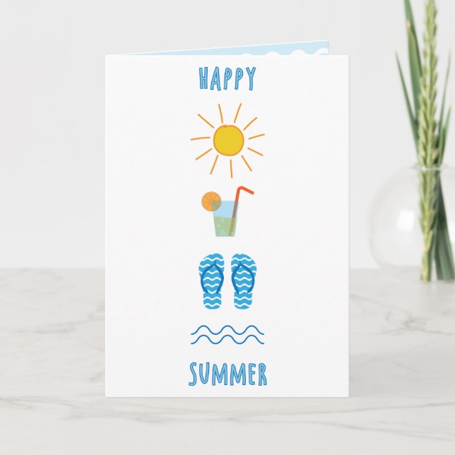 Tarjeta de felicitación feliz del verano (Anverso)