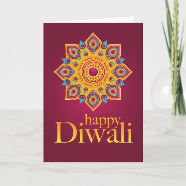 Tarjeta de felicitación feliz Diwali (Anverso)