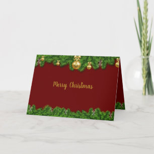 Tarjeta de felicitación Feliz Navidad Garland Red