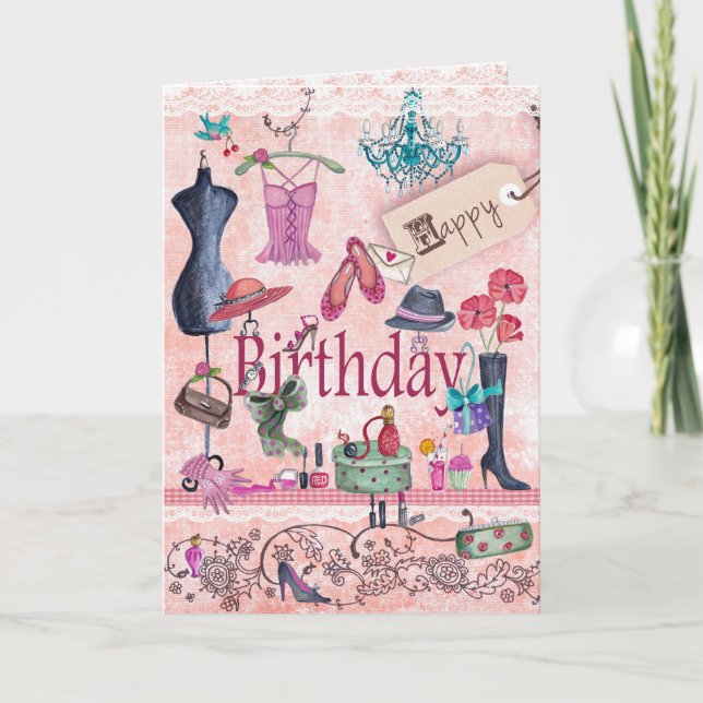 Tarjeta de felicitación femenina de la materia el (Anverso)
