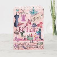Tarjeta de felicitación femenina de la materia el