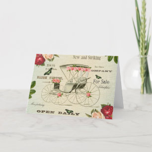 Tarjeta de felicitación femenina victoriana vintag