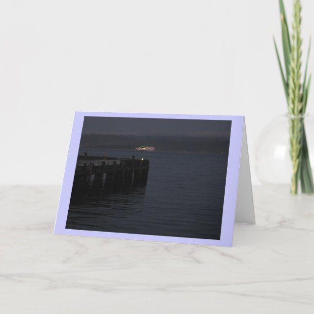 Tarjeta de felicitación Ferry at Night Crossing (Anverso)