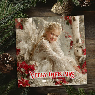 Tarjeta de felicitación festiva de ángel victorian