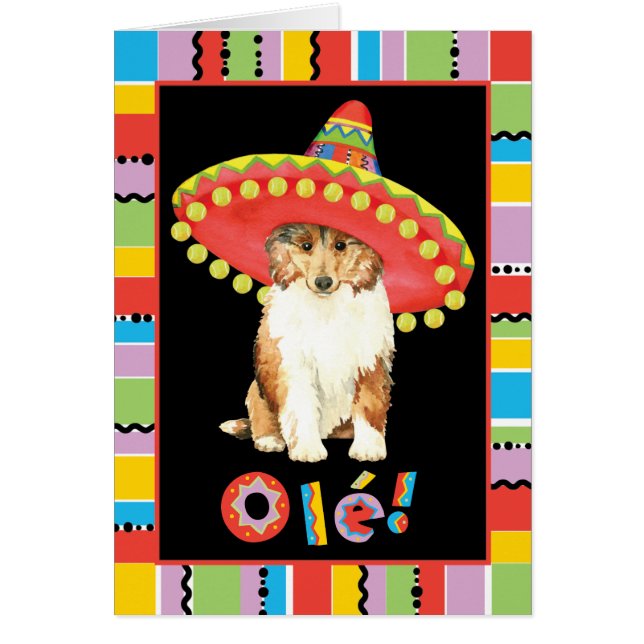 Tarjeta de felicitación Fiesta Collie (Frente)