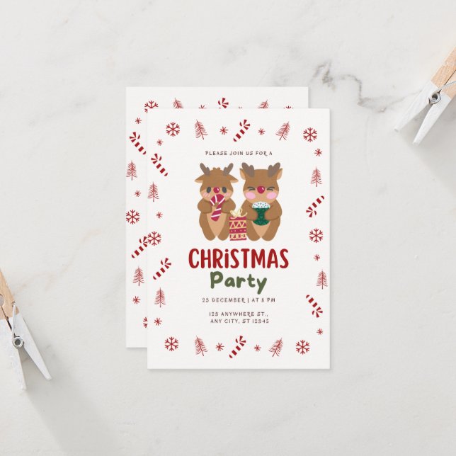 Tarjeta de felicitación Fiesta de navidades (Anverso/Reverso In Situ)