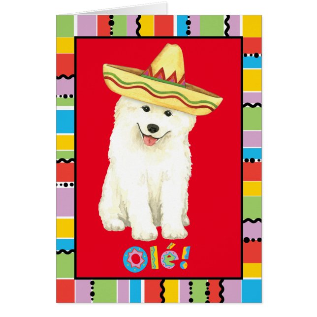Tarjeta de felicitación Fiesta Samoyed (Frente)