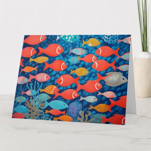 Tarjeta de felicitación Fish Big Doble (Anverso)