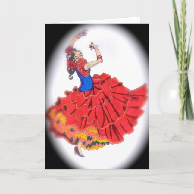 Tarjeta de felicitación Flamenco Dancer (Anverso)