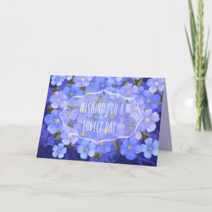 Tarjeta de Felicitación "Flor Azul Brillante" Pleg