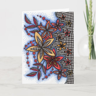 Tarjeta de felicitación floral abstracta Doodle