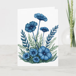 Tarjeta de felicitación floral botánica doblada