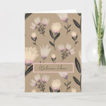 Tarjeta de felicitación floral botánica suave rubo