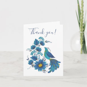 Tarjeta de felicitación floral de arte popular de