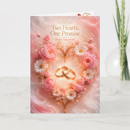 Tarjeta de felicitación floral de compromiso de do