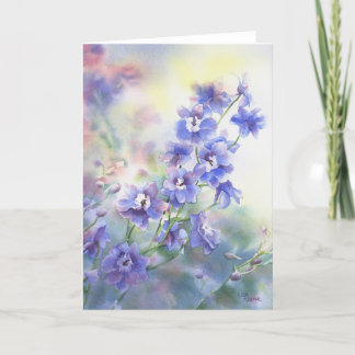 Tarjeta de felicitación floral de la acuarela