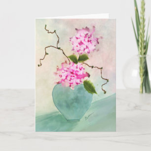 Tarjeta de felicitación floral de la acuarela de